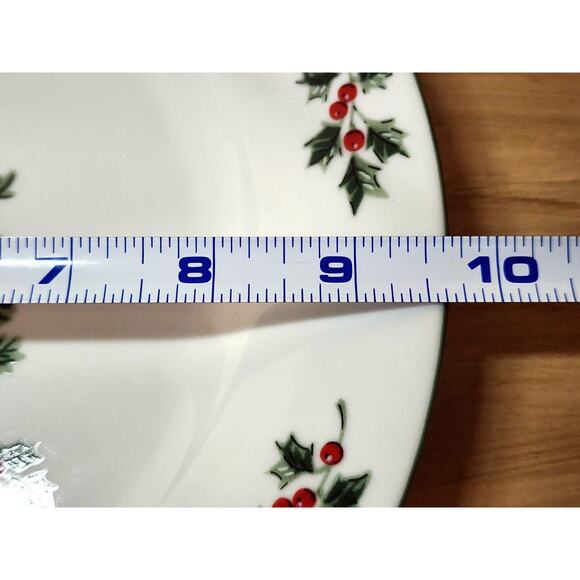 4 Christmas Tree & Gifts Dinner Plates Stoneware Noel Morning See Desc. - Picture 9 of 9